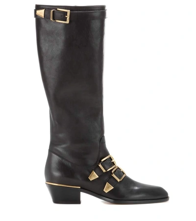 Shop Chloé Leather Boots In Llack
