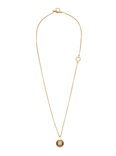 Shop Leda Madera Sohpia  Gold Plated Brass Necklace With Yellow Stone Detail  Woman In Metallic