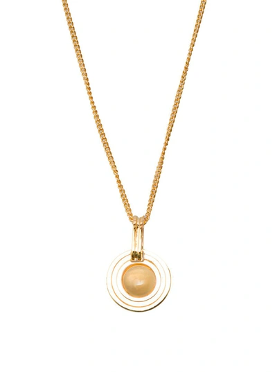 Shop Leda Madera Sohpia  Gold Plated Brass Necklace With Yellow Stone Detail  Woman In Metallic