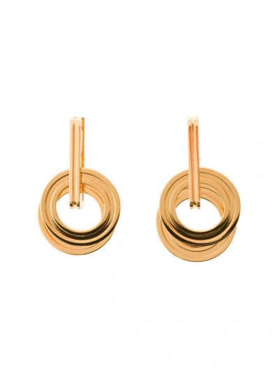 Shop Leda Madera Sophia Gold Plated Brass  Earrings  Woman In Metallic