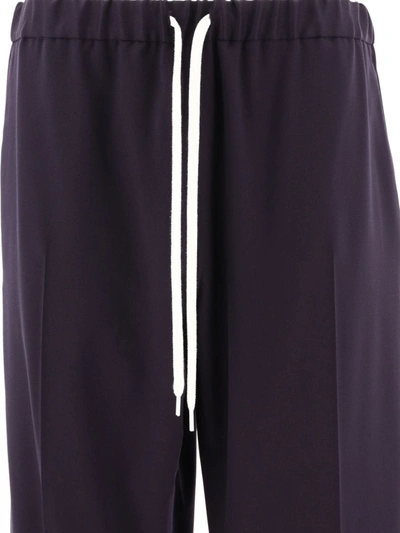 Shop Mm6 Maison Margiela Sport Trousers With Contrasting Drawstring In Blue