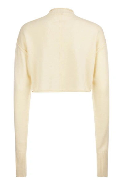 Shop Sportmax Maiorca - Wool And Cashmere Crew-neck Knitwear In Cream