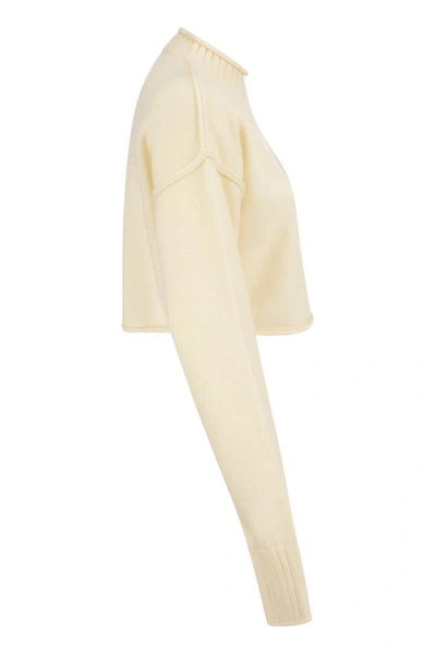 Shop Sportmax Maiorca - Wool And Cashmere Crew-neck Knitwear In Cream