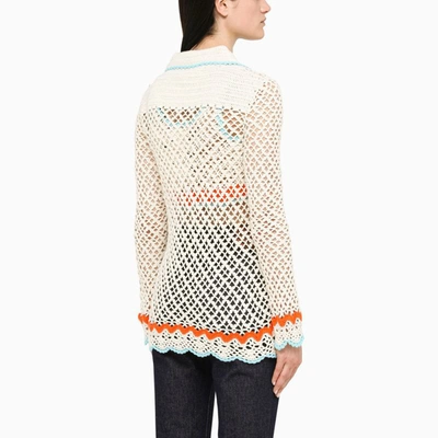 Shop Sportmax Multicolour Crochet Semele Cardigan In Beige
