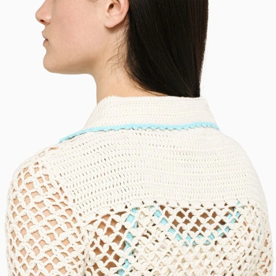 Shop Sportmax Multicolour Crochet Semele Cardigan In Beige