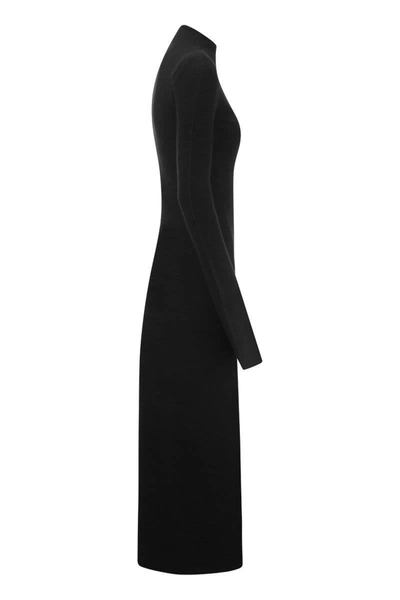 Shop Sportmax Oriana - Cashmere Yarn Long Dress In Black