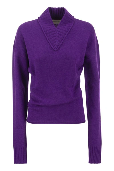 Shop Sportmax Ussita - Cashmere-blend Sweater In Violet