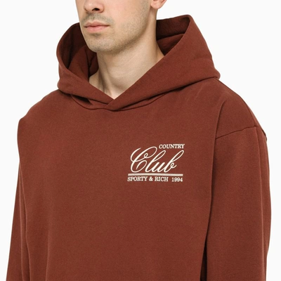 Shop Sporty And Rich Sporty & Rich Printed Hoodie In Brown
