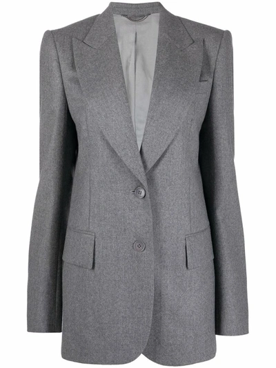 Shop Stella Mccartney Flannel Blazer In Grey