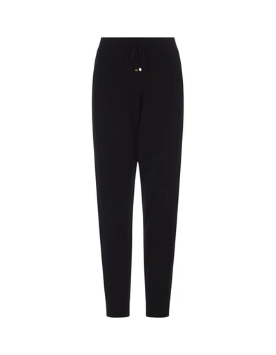 Shop Stella Mccartney Trousers With Ankles In Fine Knit Star Iconic In Black