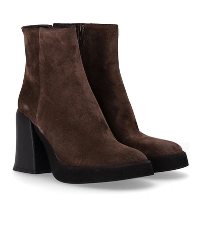 Shop Strategia Hombre Brown Heeled Ankle Boot