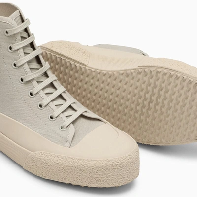 Studio Nicholson High-top Canvas Trainer Textured Sole In Beige
