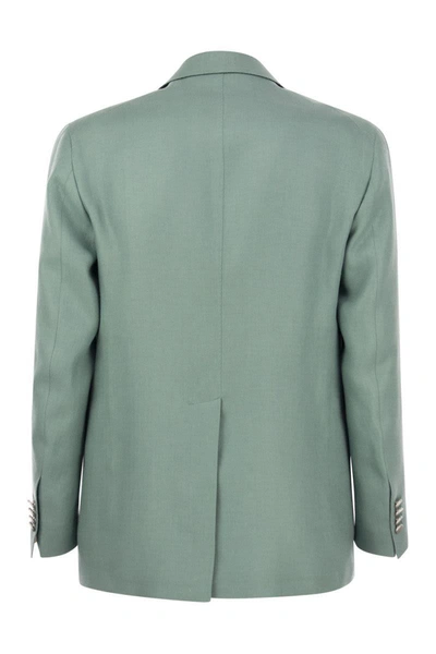 Shop Tagliatore Two-button Wool Jacket In Green