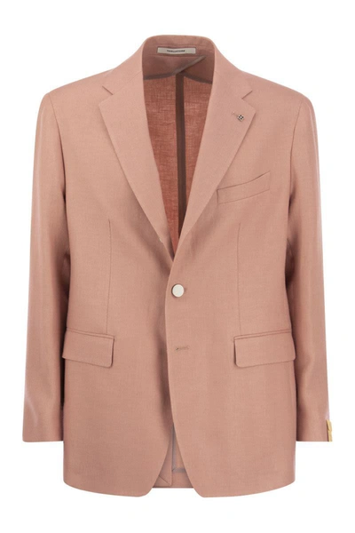 Shop Tagliatore Two-button Wool Jacket In Pink