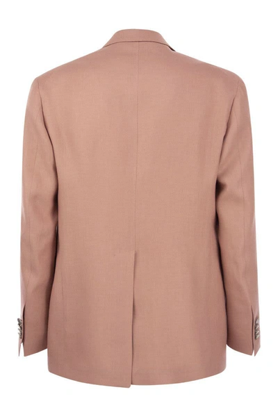 Shop Tagliatore Two-button Wool Jacket In Pink