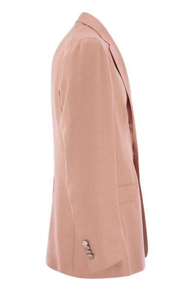 Shop Tagliatore Two-button Wool Jacket In Pink