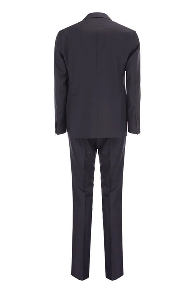 Tagliatore Blue Virgin Wool Tuxedo Suit In Blue