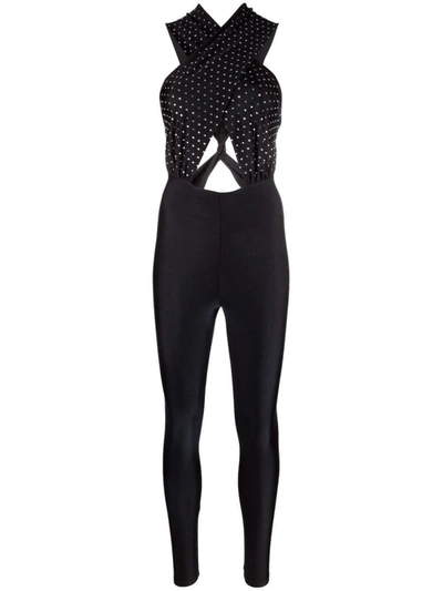Shop The Andamane Crossover Jumpsuit With Crystals In Black