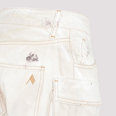 Shop Attico The   Cotton Essie Denim Pants Jeans In Nude &amp; Neutrals