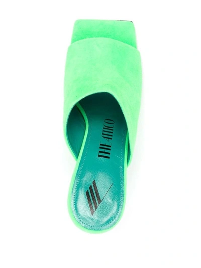 Shop Attico The  Cheope Suede Mules In Green