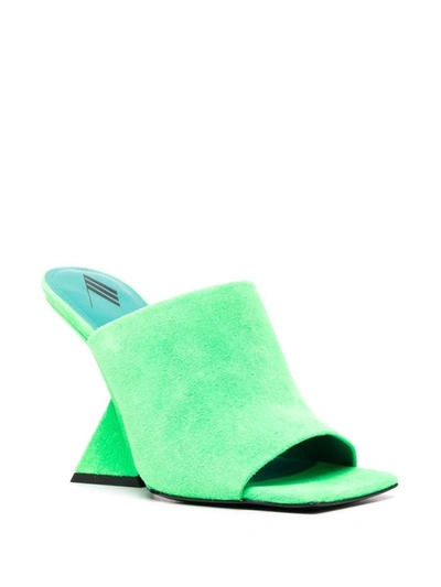 Shop Attico The  Cheope Suede Mules In Green