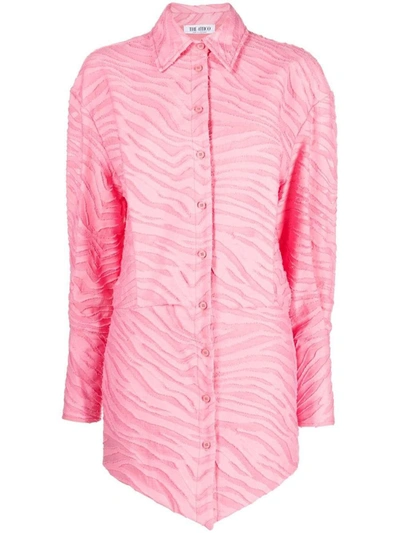 Shop Attico The  Silvye Cotton Short Dress In Pink