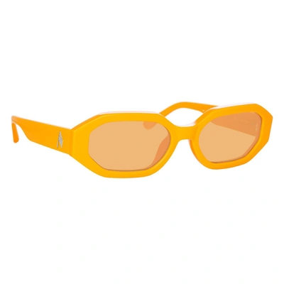 Attico Irene Squared Acetate Sunglasses In Orange