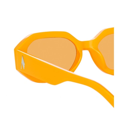 Attico Irene Squared Acetate Sunglasses In Orange