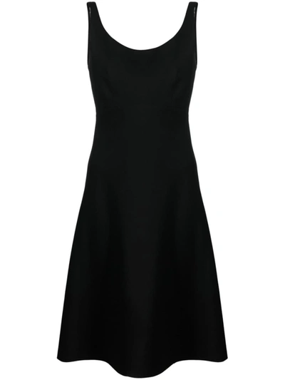 Shop Theory Short Cotton Dress In Black