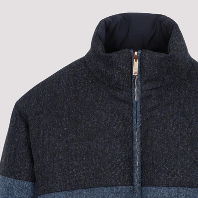 Shop Thom Browne Bar Reversible Jacket Coat In Blue