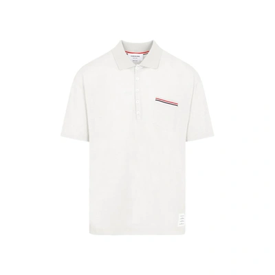 Shop Thom Browne Oversized Polo In Nude &amp; Neutrals