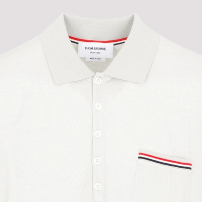 Shop Thom Browne Oversized Polo In Nude &amp; Neutrals