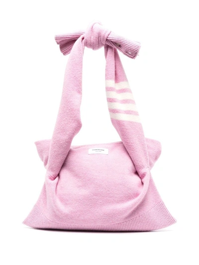 Shop Thom Browne Merino Wool Bag In Pink