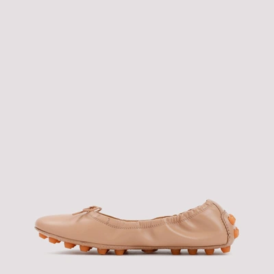 Shop Tod's Ballerina Bubble Flats Shoes In Nude &amp; Neutrals