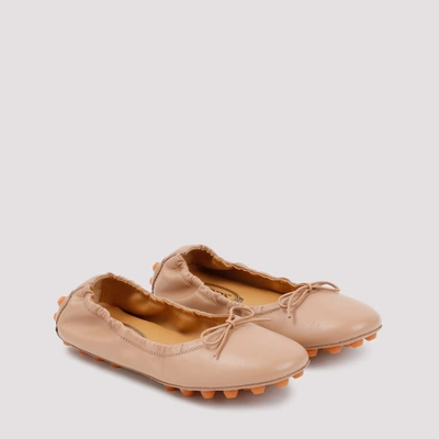 Shop Tod's Ballerina Bubble Flats Shoes In Nude &amp; Neutrals