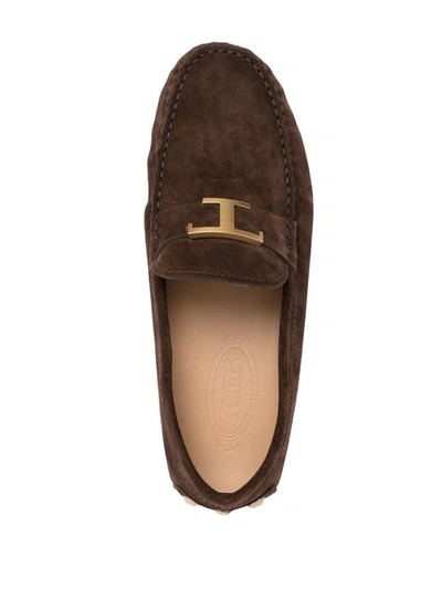 Shop Tod's Gommino Bubble T Timeless Nubuck Driving Shoes In Brown