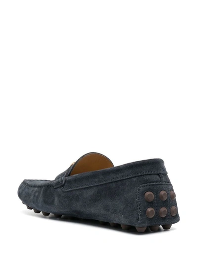 Shop Tod's Gommino Bubble T Timeless Nubuck Driving Shoes In Blue
