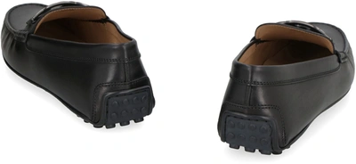 Shop Tod's Leather Loafers In Black