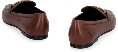 Shop Tod's Kate Leather Loafers In Saddle Brown