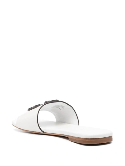 Tory Burch Slides In Nappa Leather With Monogram In White
