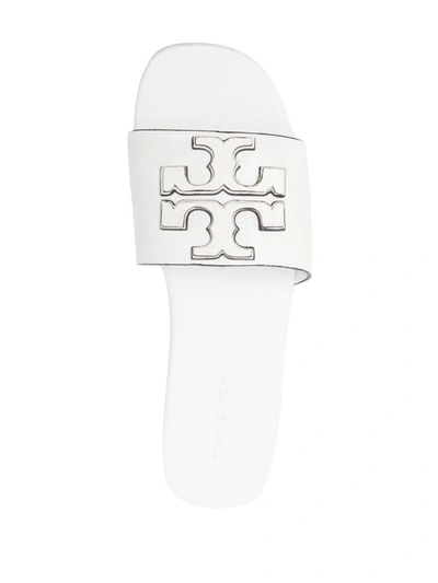Tory Burch Slides In Nappa Leather With Monogram In White