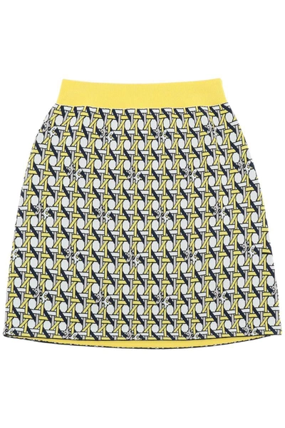 Shop Tory Burch Jacquard Mini Skirt In Yellow