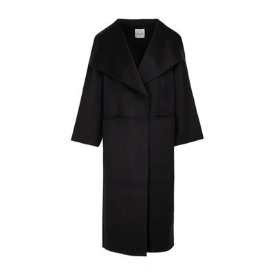 Shop Totême Signature Wool Cashmere Coat In Black
