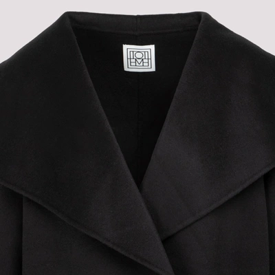 Shop Totême Signature Wool Cashmere Coat In Black