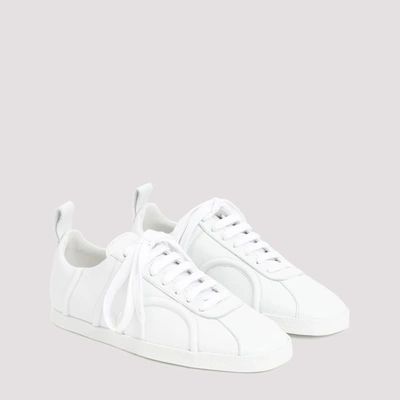 Shop Totême The Leather Sneaker Shoes In White