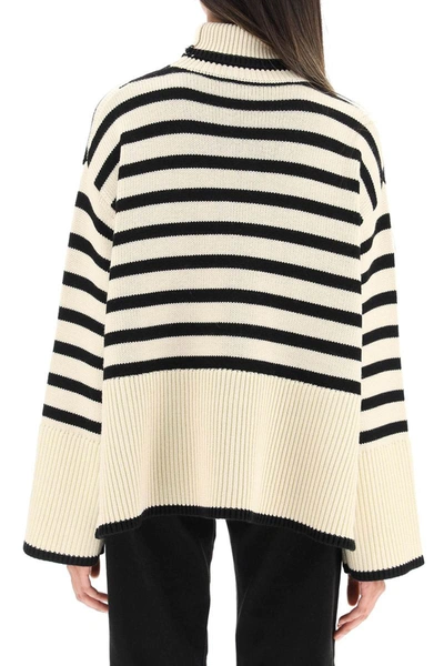 Shop Totême Toteme Striped Wool Cotton Sweater In Multicolor