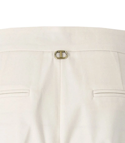 Shop Twinset Off-white Cigarette Trousers