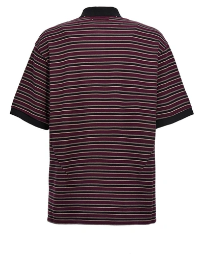Shop Undercover Patch Striped Polo Shirt In Multicolor