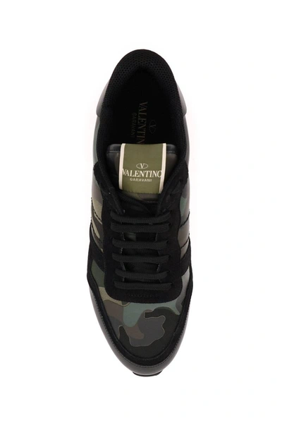 Shop Valentino Garavani Camouflage Rockrunner Sneakers In Multicolor