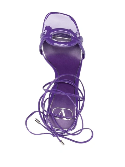 Shop Valentino Garavani Chain 1967 Patent Sandals In Purple
